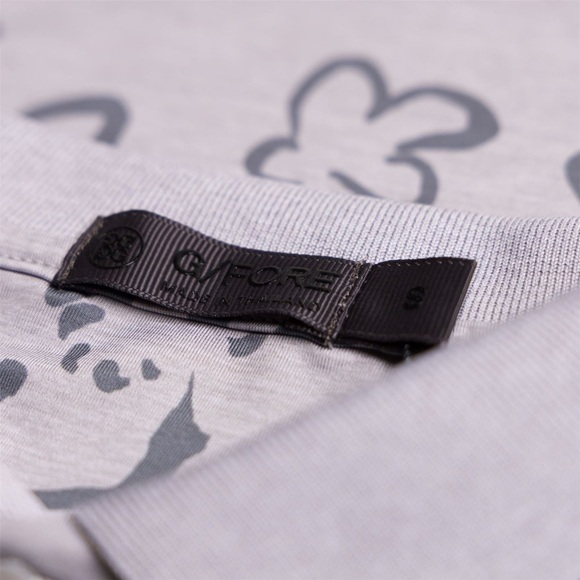 G/FORE Floral Watercolour Polo Light Heather Grey - Picture 2 of 6
